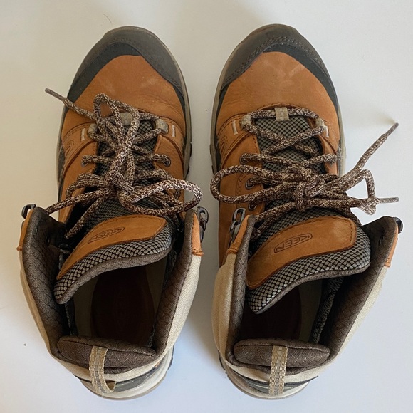 KEEN Womens Leather Hiking Boots Size 6.5US Waterproof Outdoor Boots Orange Gray - Picture 5 of 11